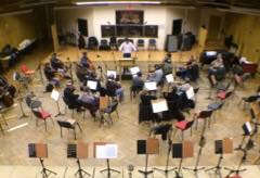 The FILM Harmonic orchestra recording live in prague for a session for Martin Quinn and MPC Productions
