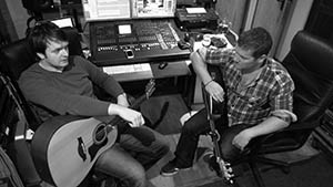 Wayne and Martin decide whos going to punch first - during the Wayne Brennan Album sessions 2013